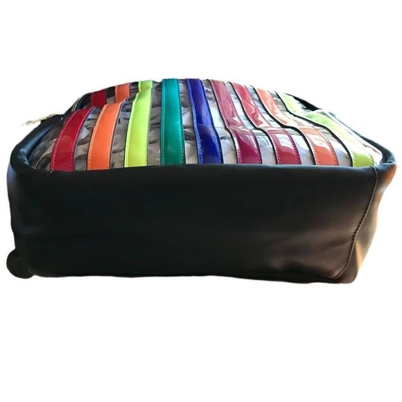 NWT $88 Betsey Johnson | Spotted In Stripes | Rainbow Backpack - Picture 14 of 15